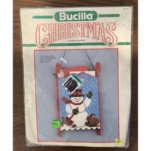 BUCILLA Christmas SNOWMAN GREETING CARD HOLDER Kit COMPLETE‎ NOS PACKAGE
